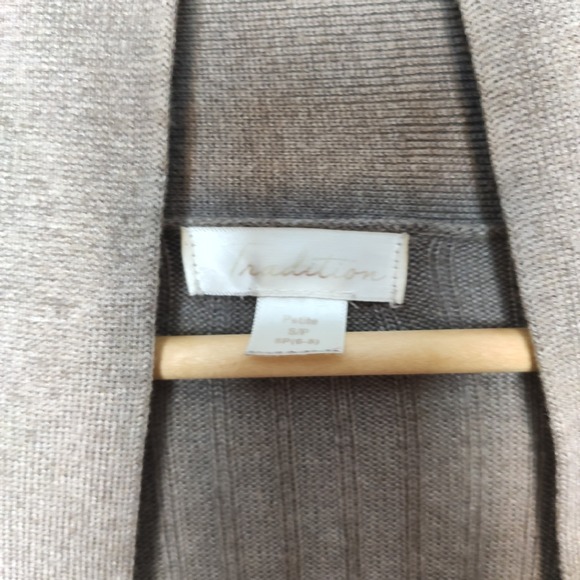 Seduction Open Front Cardigan with Vertical Ribbing Shawl Style Collar Small - Picture 3 of 10